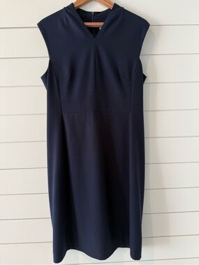 MM Lafleur Navy V-Neck Sleeveless Midi Dress
